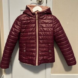Michael Kors Maroon Quilted Jacket with Cream Lining